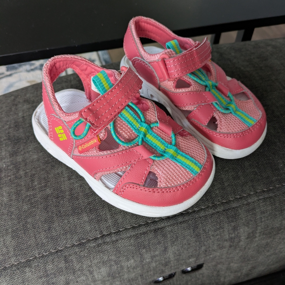 Columbia Kids' Pink and Teal Techsun Shoes Toddler 8
